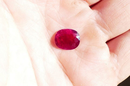 IGI Certified 3.63 carat GENUINE Burma Ruby Gemstone, Loose Natural Ruby, Oval Shaped Ruby Anniversary Gift