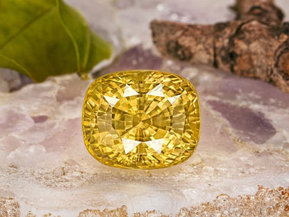 IGI Certified CEYLON Yellow Sapphire 5.25 Ct. Natural Untreated CUSHION Cut Anniversary gift