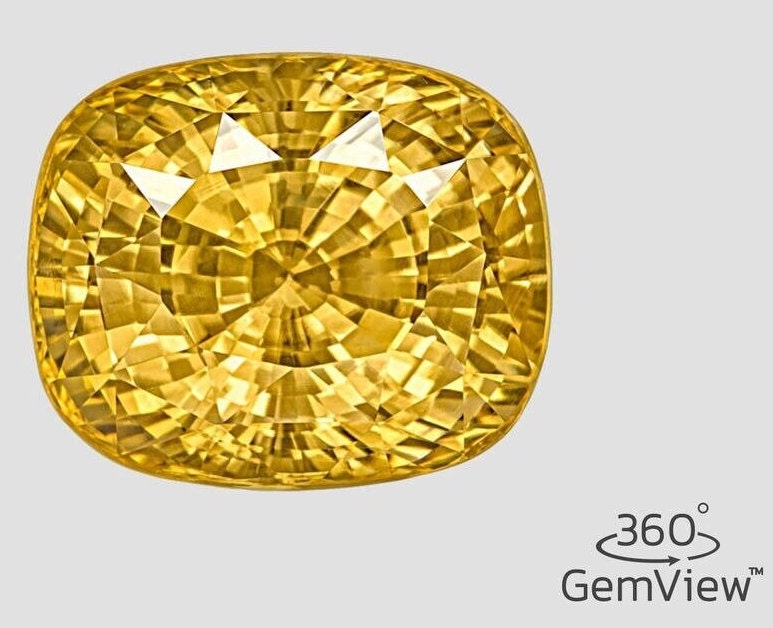 IGI Certified CEYLON Yellow Sapphire 5.25 Ct. Natural Untreated CUSHION Cut Anniversary gift