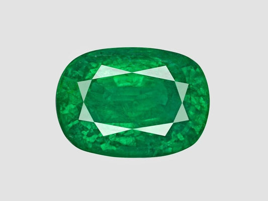 IGI Certified ETHIOPIA Emerald 5.24 Ct. Natural Spring GREEN Cushion Mixed Cut Anniversary Gift