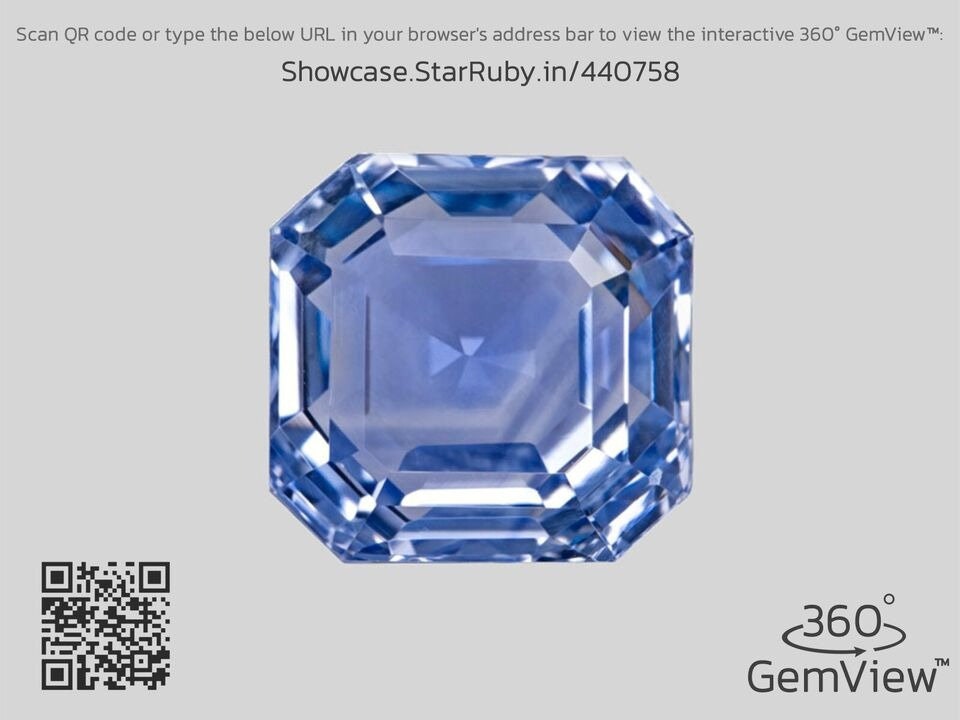 IGI Certified BURMA Blue Sapphire 8.23 Ct. Natural Unheated CLEAN Square Octagon Cut Anniversary Gift