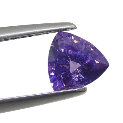 IGI Certified 1.44ct Trillion Purple Sapphire from East Africa, Unheated Anniversary Gift For Love