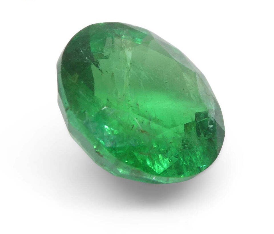 3.02ct Round Green Emerald IGI Certified Zambia Emerald Gift For Love