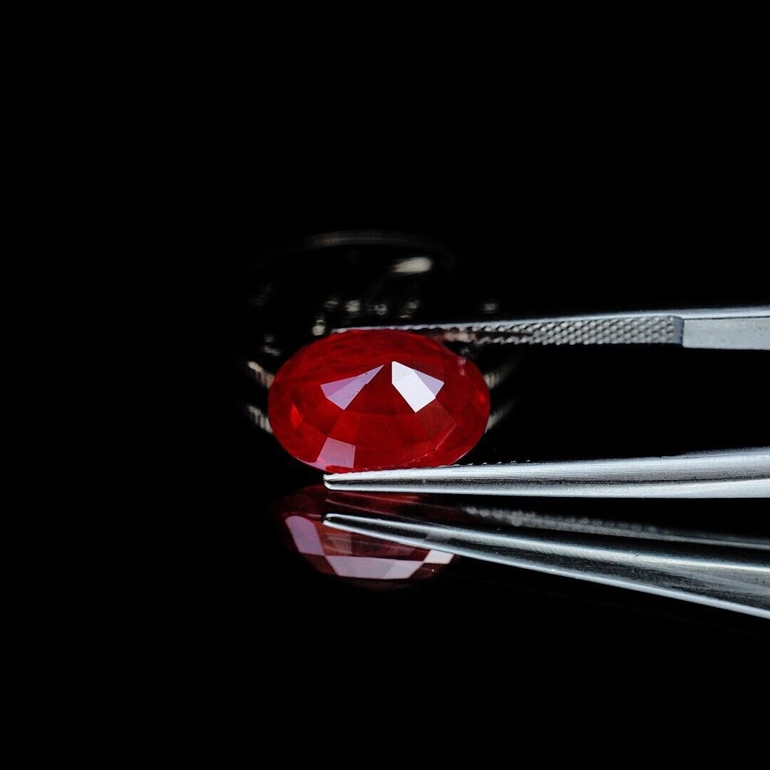 IGI CERTIFIED Burma Ruby 4.25ct Natural Oval Heated(BE) Orange Red Ruby Songea Tanzania Gift For Love