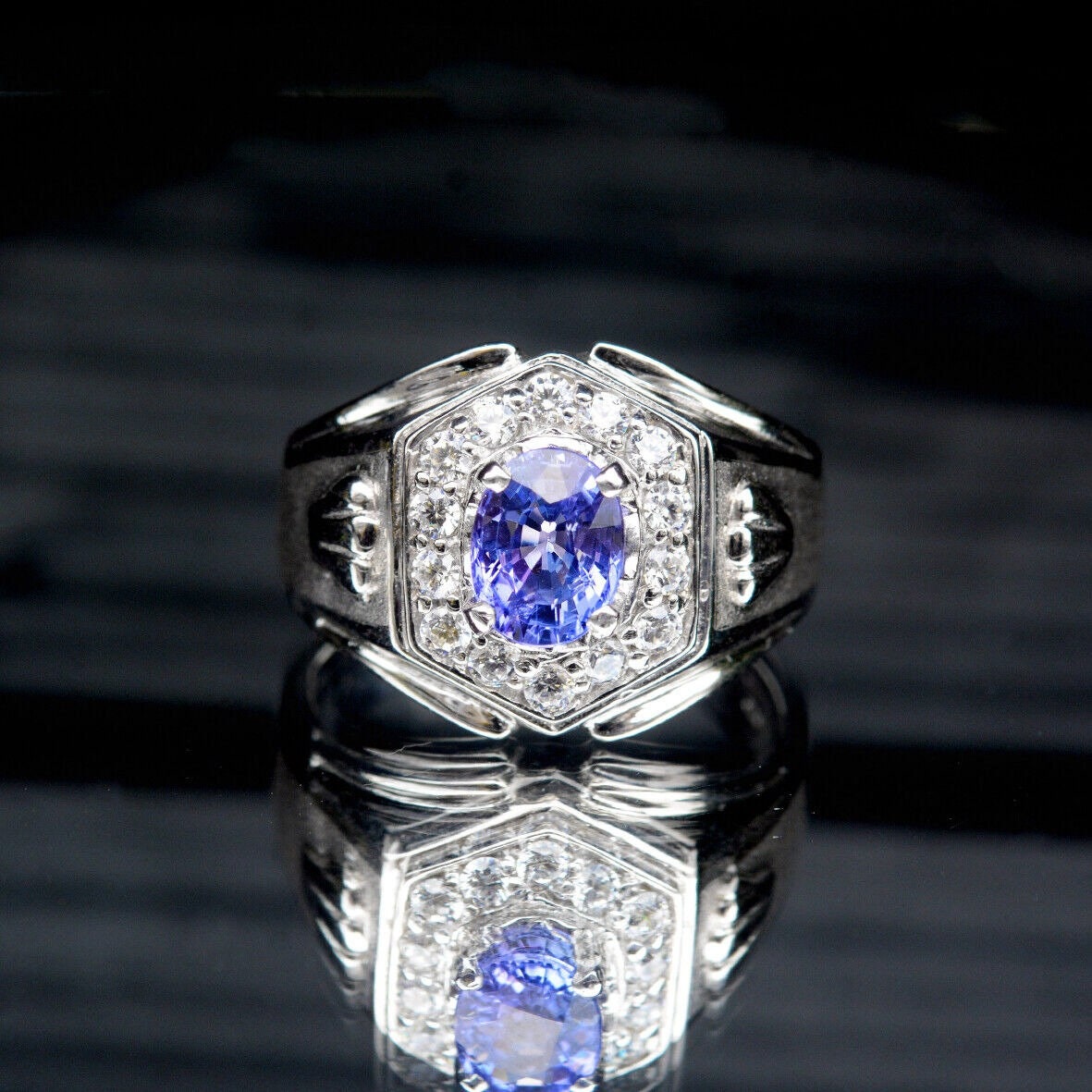 Layl Tanzanite Silver Engagement Ring