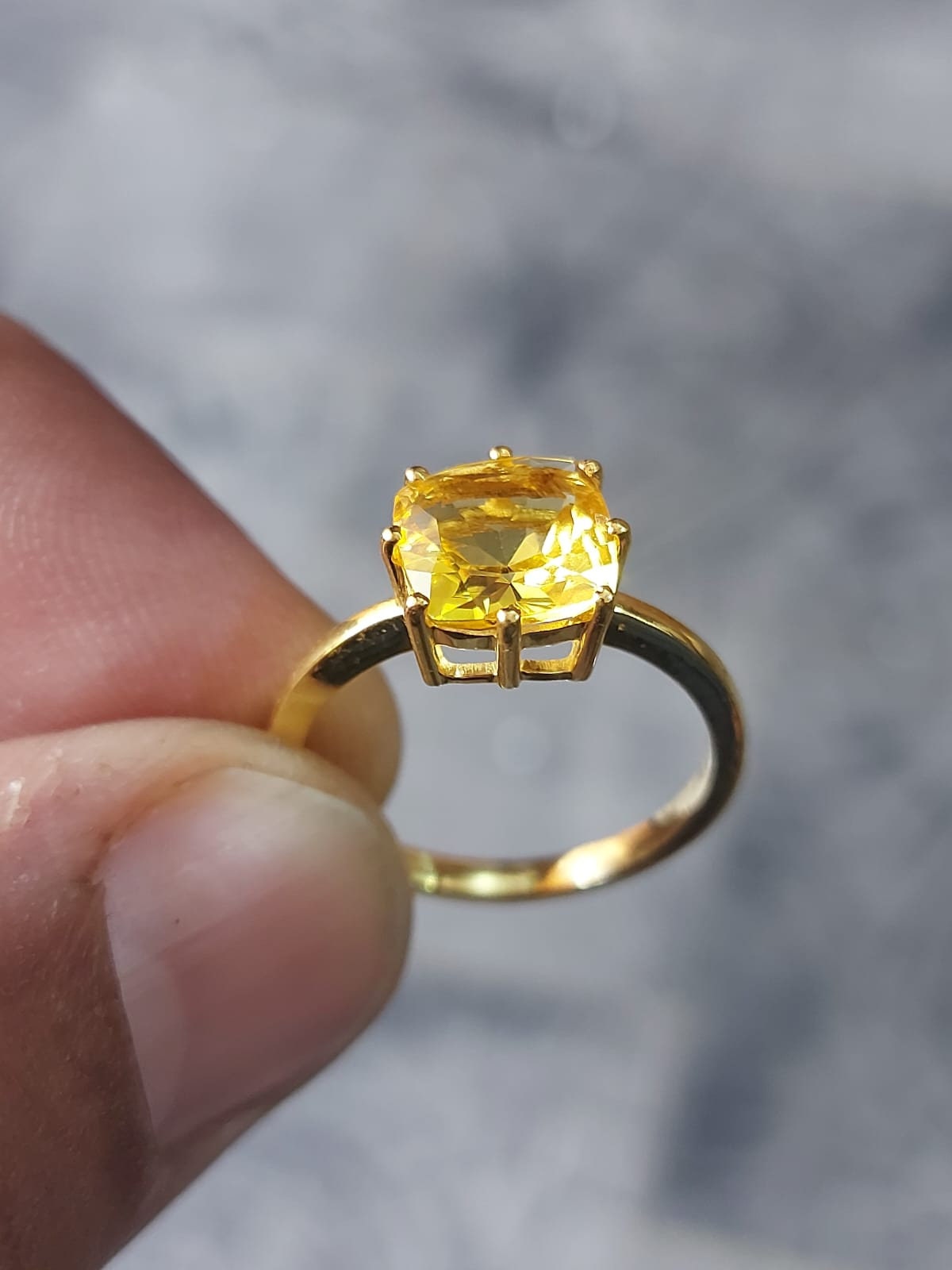 6.50 carat yellow sapphire engagement ring, large gemstone engagement ring, Yellow sapphire  ring  Valentine Gift for women