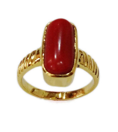 Panchdhatu Red Coral Ring/Moonga 7.25 Ct. Gemstone Unisex Ring For Astrology Purpose, Birthstone jewelry Ring for gift