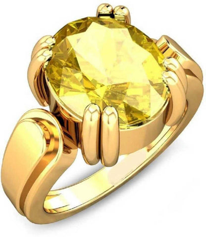 Natural Certified Yellow sapphire ring/ Pukhraj Stone 4.00-11.00 Ct. Panchdhatu Rashi Ratan Astrological Purpose Ring