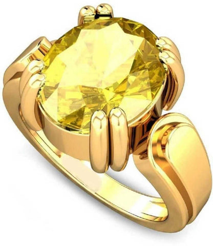 Natural Certified Yellow sapphire ring/ Pukhraj Stone 4.00-11.00 Ct. Panchdhatu Rashi Ratan Astrological Purpose Ring