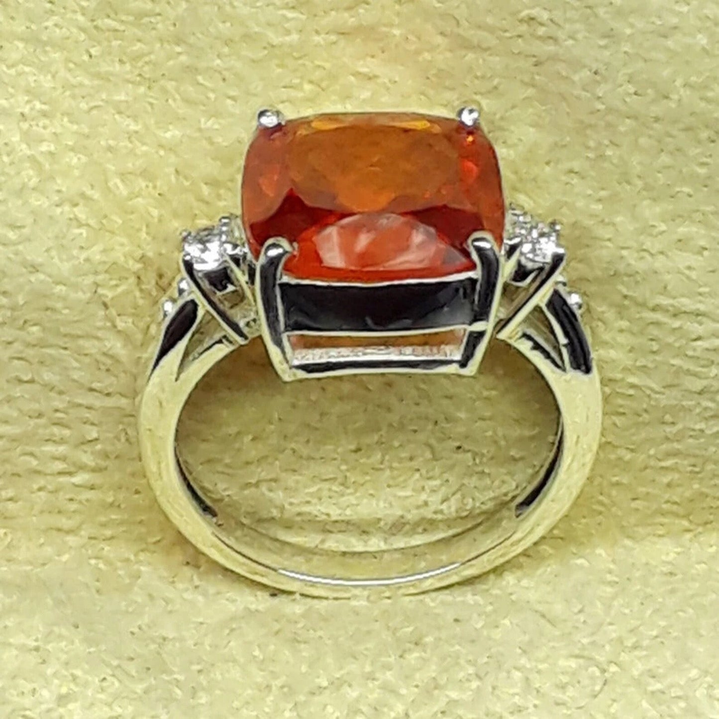 Natural padparadscha sapphire ring Summer sunset orange ring Sunset Color Anastasia Sapphire silver ring fine jewelry