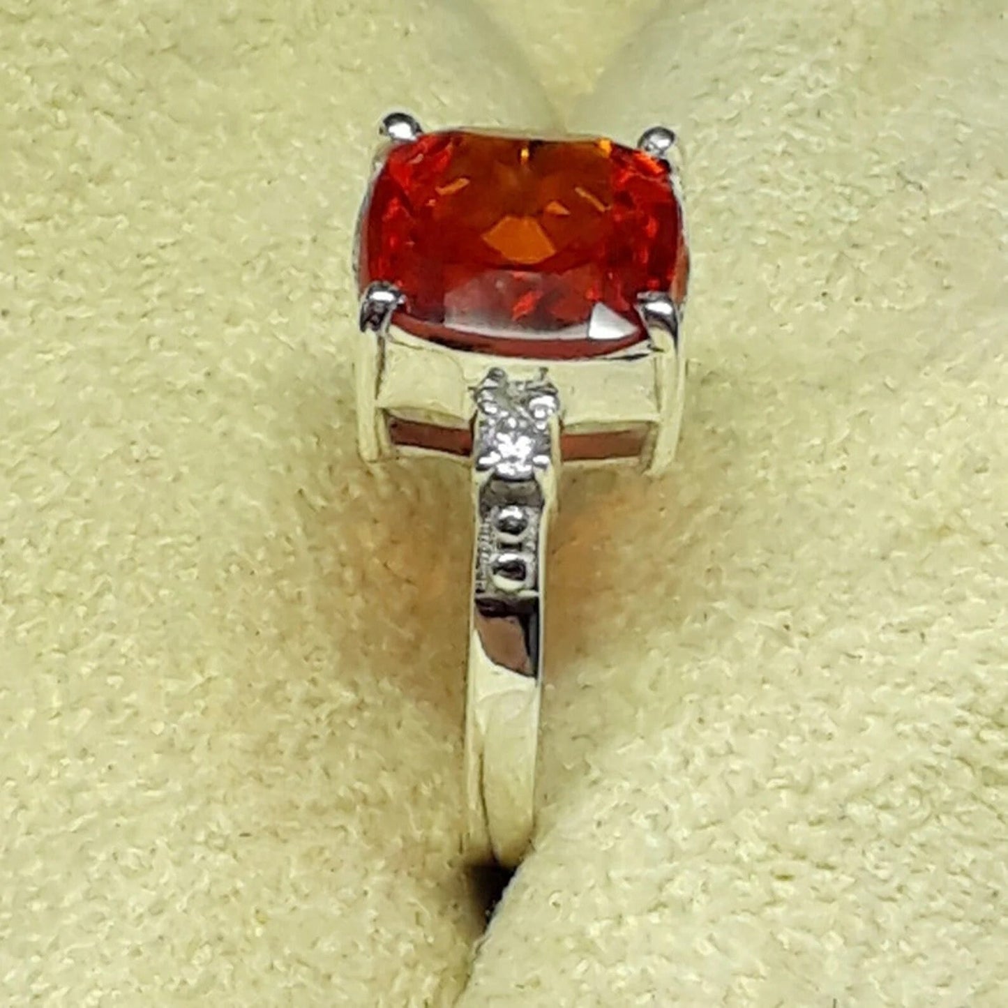 Natural padparadscha sapphire ring Summer sunset orange ring Sunset Color Anastasia Sapphire silver ring fine jewelry