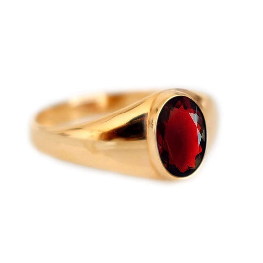 Natural Certified Hessonite Garnet/Gomed 6.25 Ct. Gemstone Unisex Ring Panchdhatu Ring