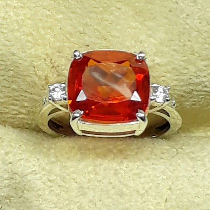 Natural padparadscha sapphire ring Summer sunset orange ring Sunset Color Anastasia Sapphire silver ring fine jewelry