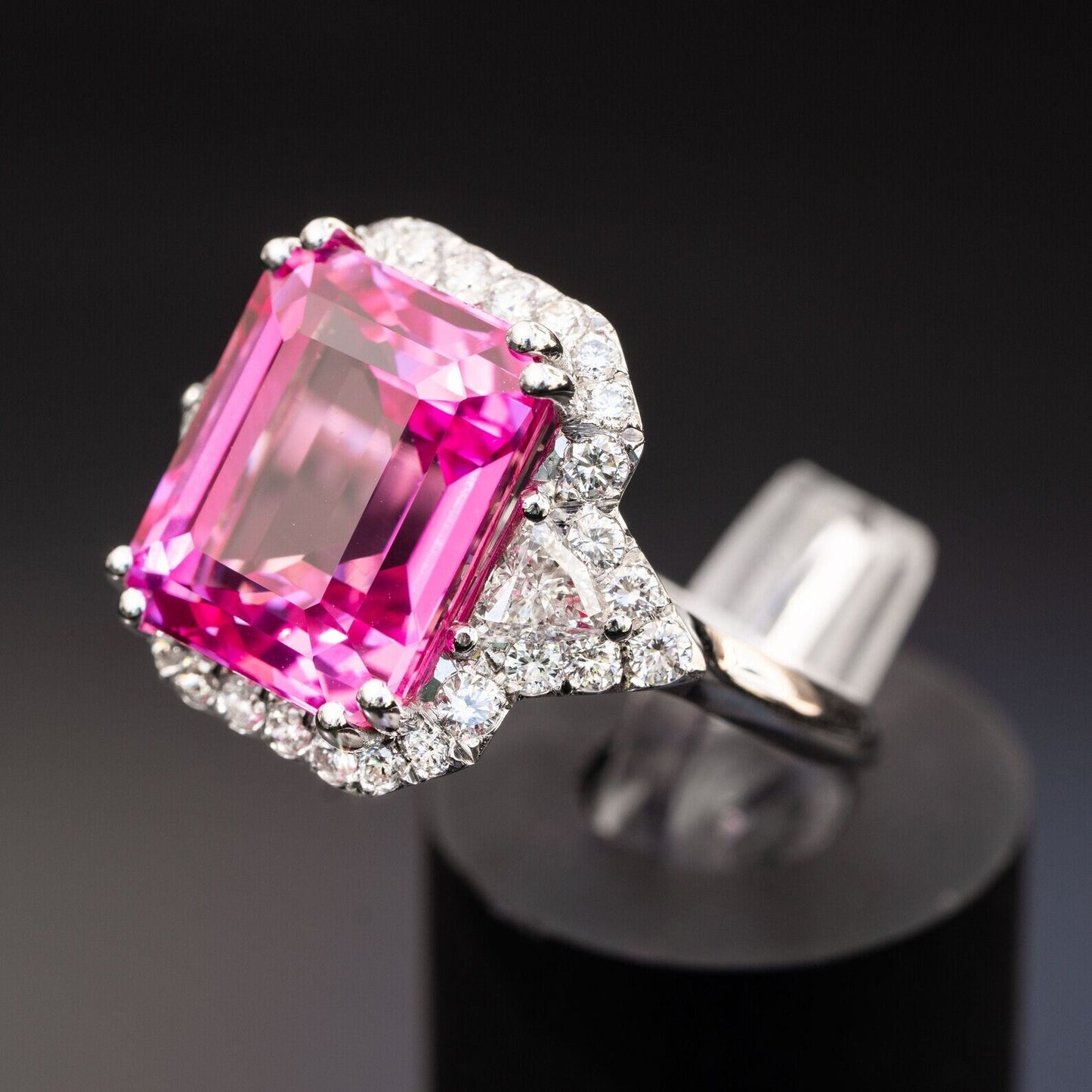 Pink sapphire ring for women, Statement sapphire ring, Cocktail ring, Large Vintage Sapphire ring Gift For Love