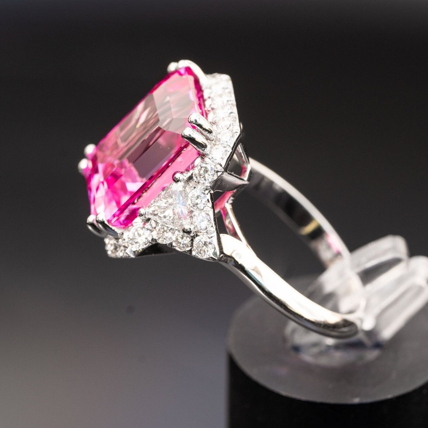 Pink sapphire ring for women, Statement sapphire ring, Cocktail ring, Large Vintage Sapphire ring Gift For Love