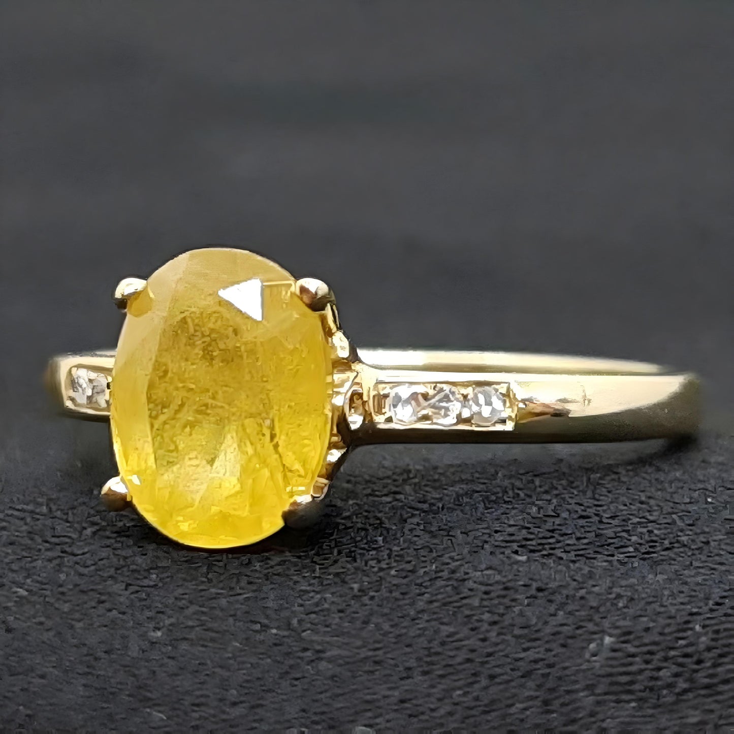 Yellow Sapphire ring, 14 K Gold Ring Birthstone ring, Christmas Gift, Gemstone ring, Simple Birthday ring Valentine's Day Gift for Her