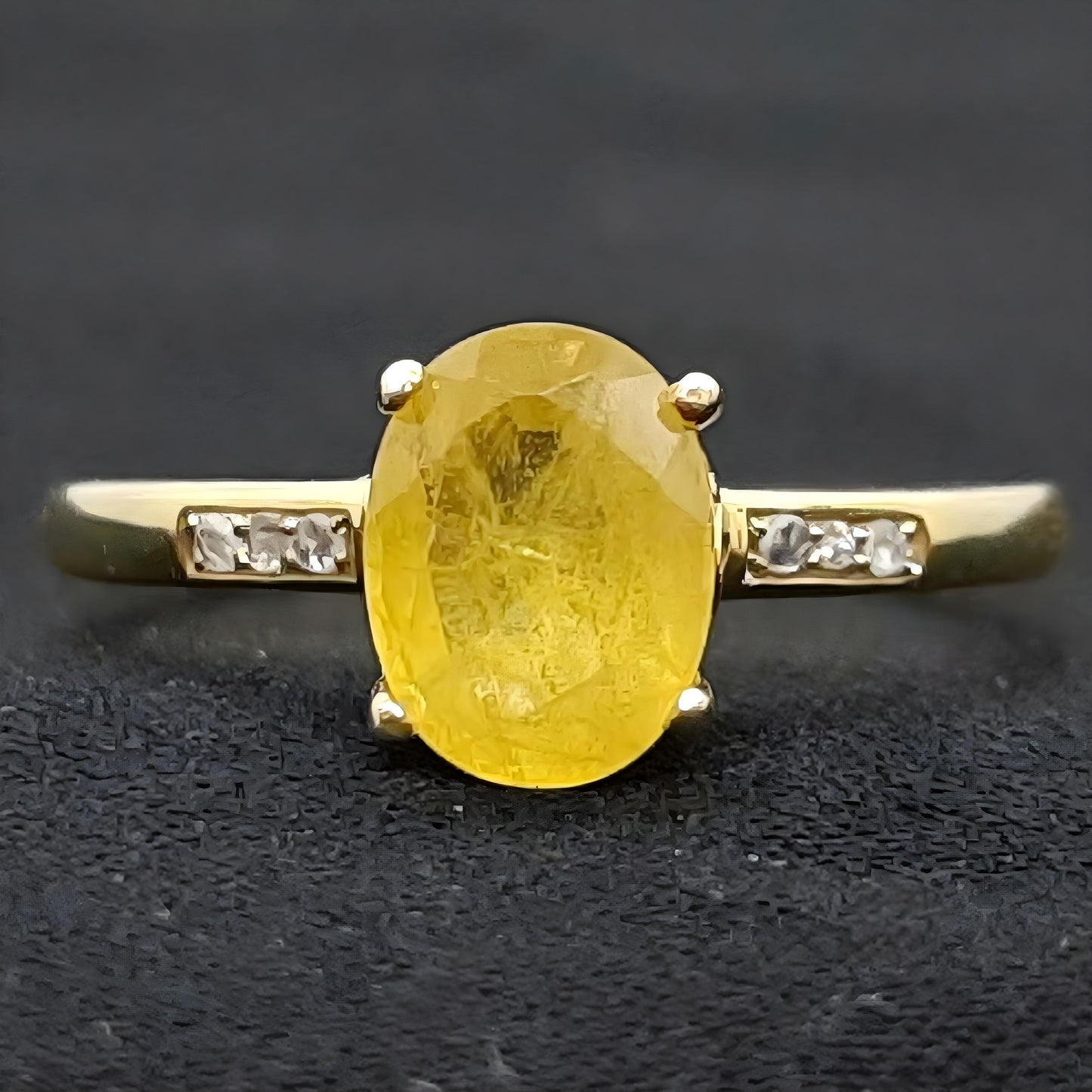 Yellow Sapphire ring, 14 K Gold Ring Birthstone ring, Christmas Gift, Gemstone ring, Simple Birthday ring Valentine's Day Gift for Her